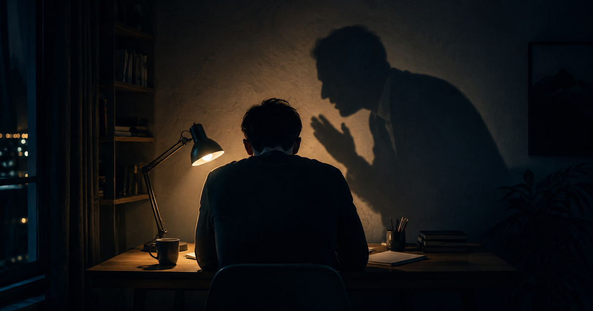 Une scène nocturne où une ombre-avocat incarne le monologue intérieur